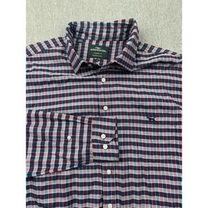 Rodd & Gunn‎ Original Fit Button Up Shirt Woven Italy Red Blue Check Mens Large